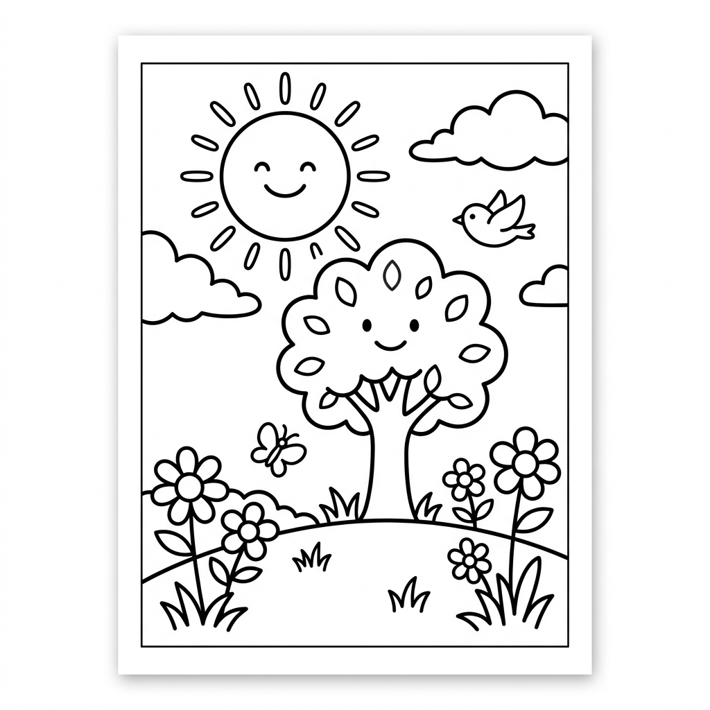 Dibujo de naturaleza para colorear 1