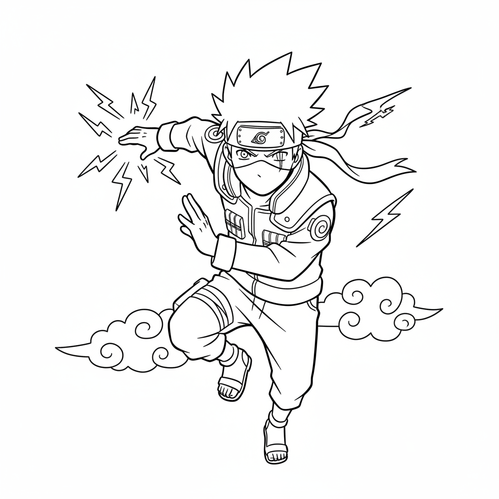 Dibujo de Kakashi 10 para colorear