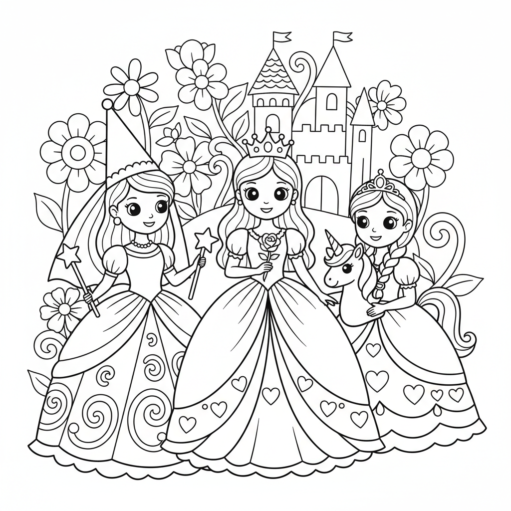 Dibujo para colorear de Princesas 1