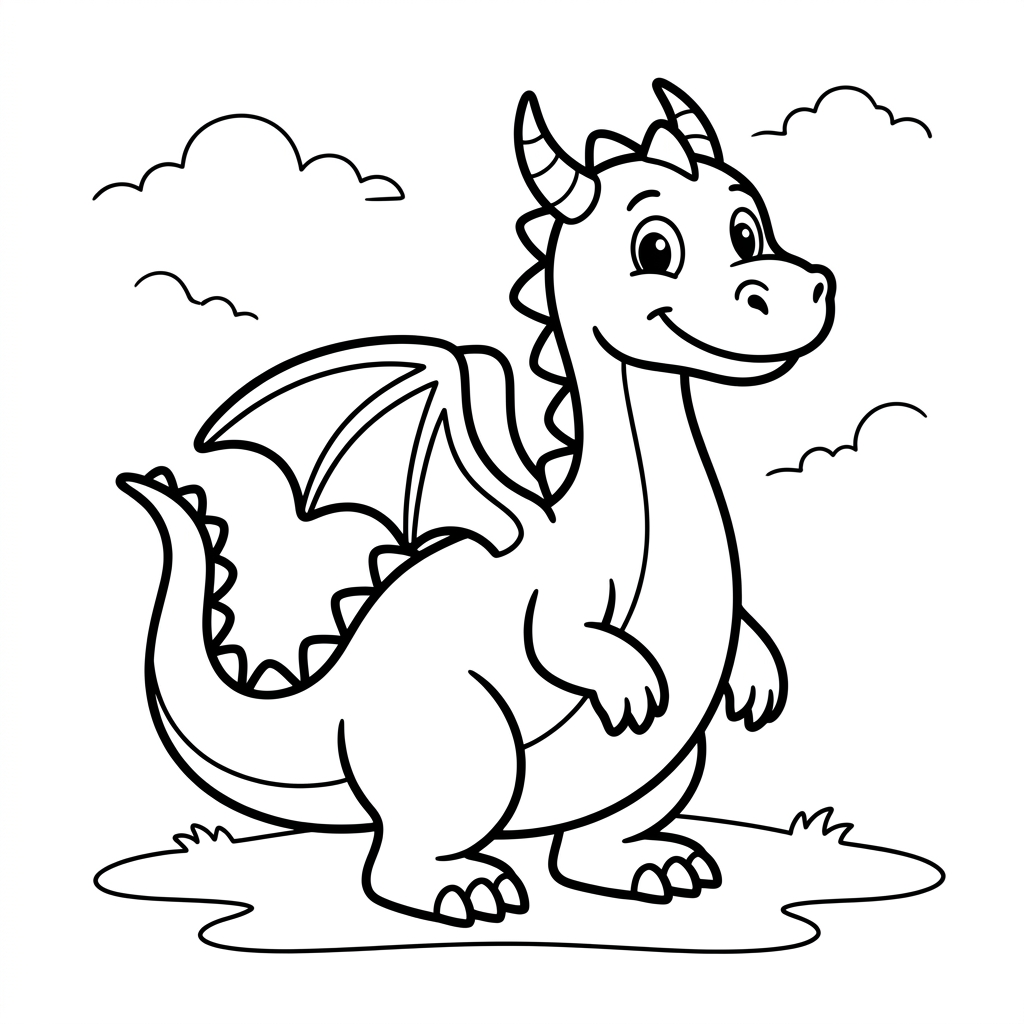 Dibujo para colorear Dragón 1