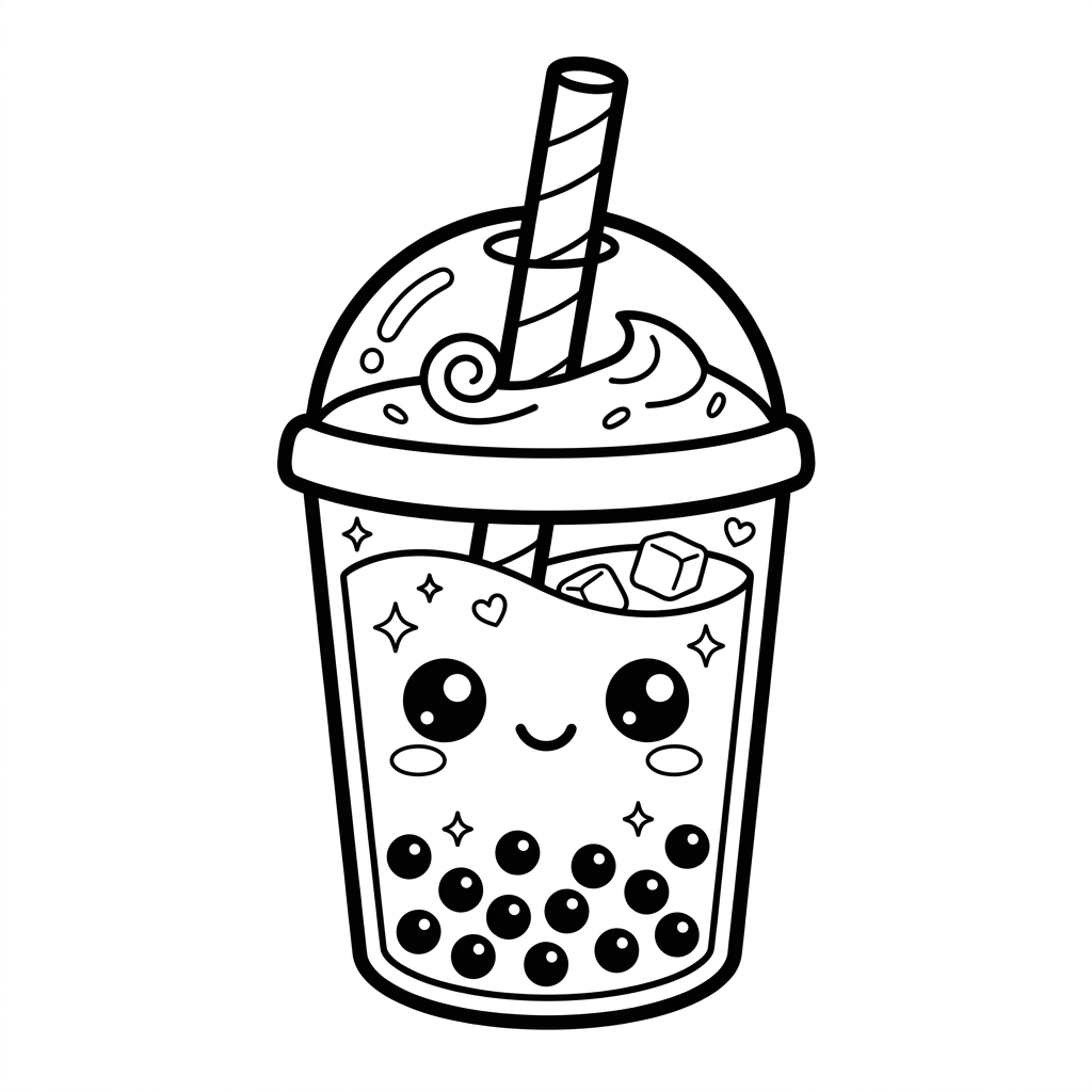 可爱饮料涂色页 10