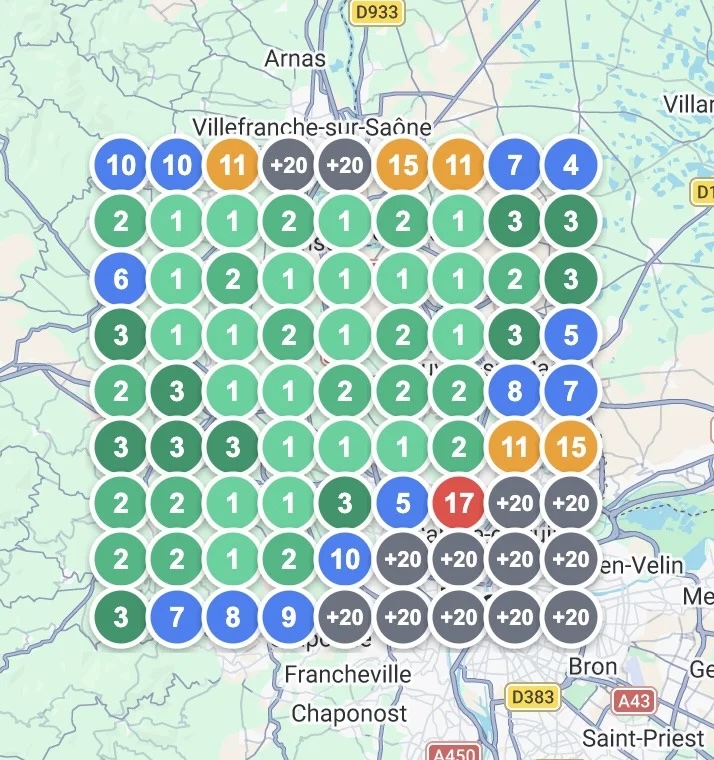 Gestion fiche Google My Business - Heatmap localité