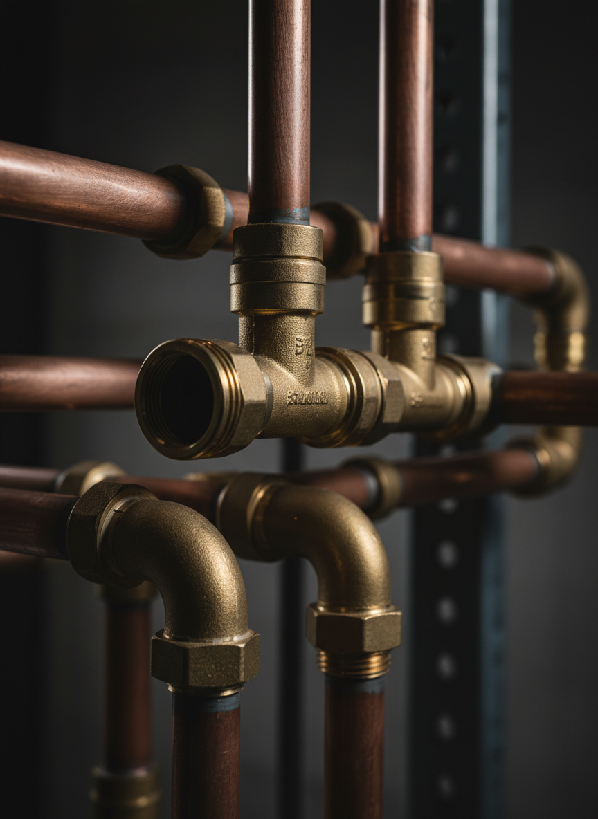 Professional copper piping installation