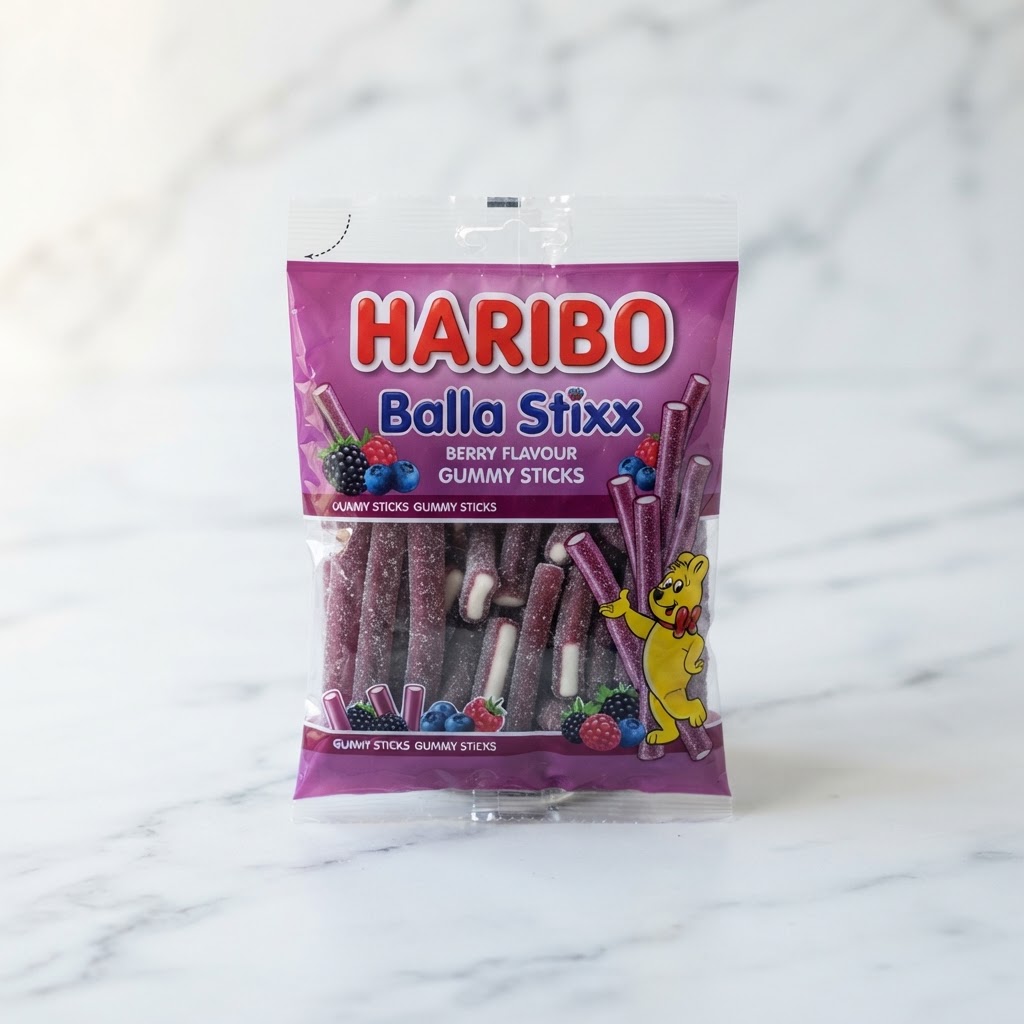 Haribo Balla Stixx Berry British Snacks Thailand Bossmans Living Room UK snacks delivery