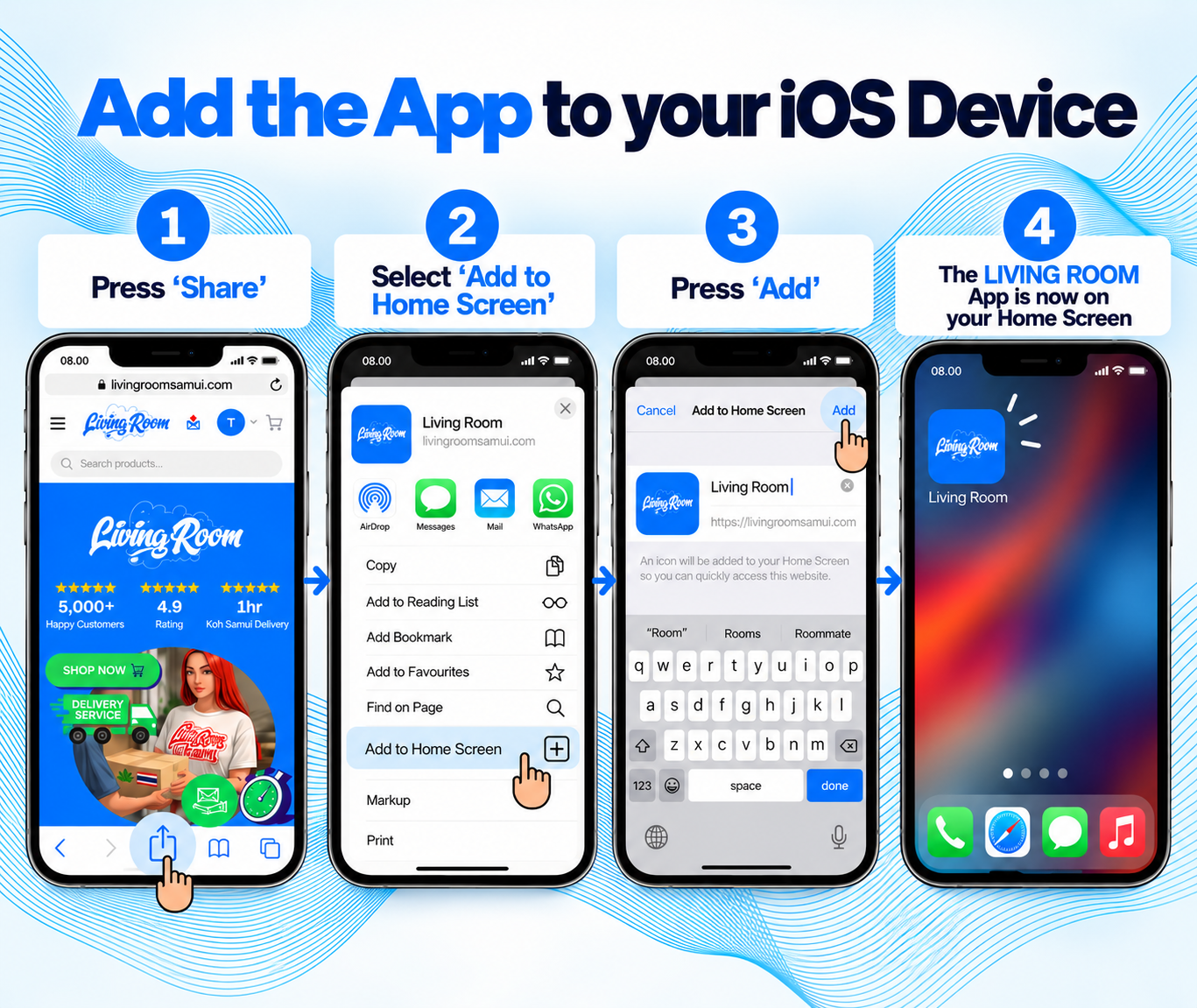 Add the Living Room App to your iOS device