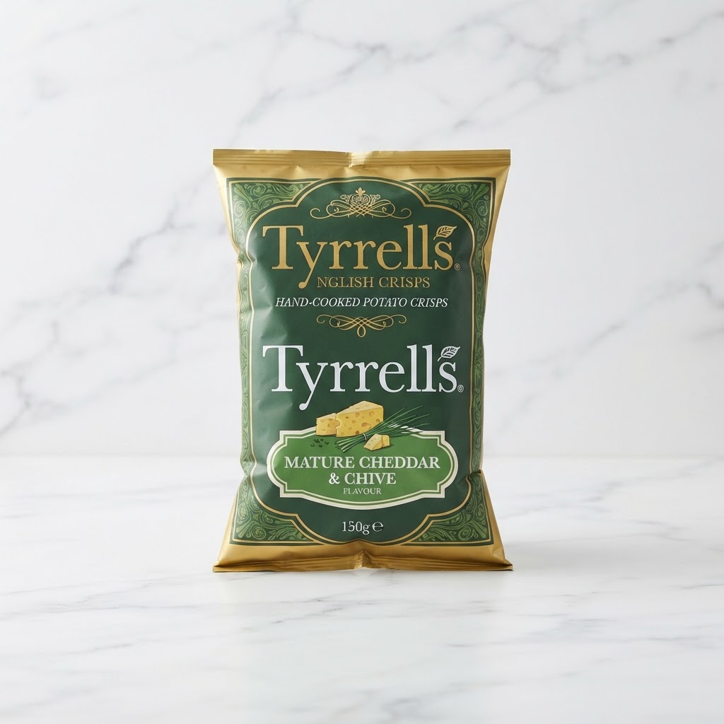 Tyrells Mature Cheddar & Chive British Snacks Thailand Bossmans Living Room UK snacks delivery