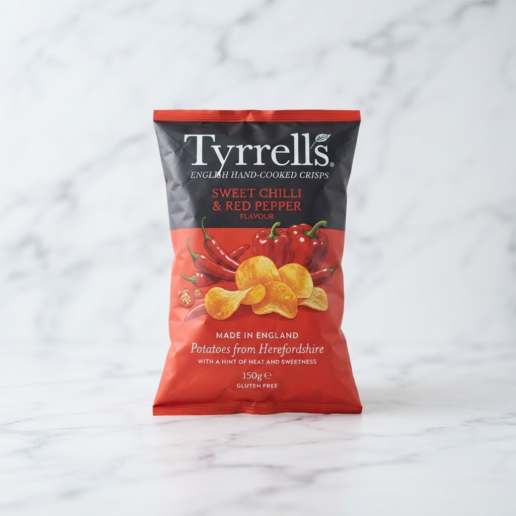 Tyrells Sweet Chilli & Red Pepper British Snacks Thailand Bossmans Living Room UK snacks delivery