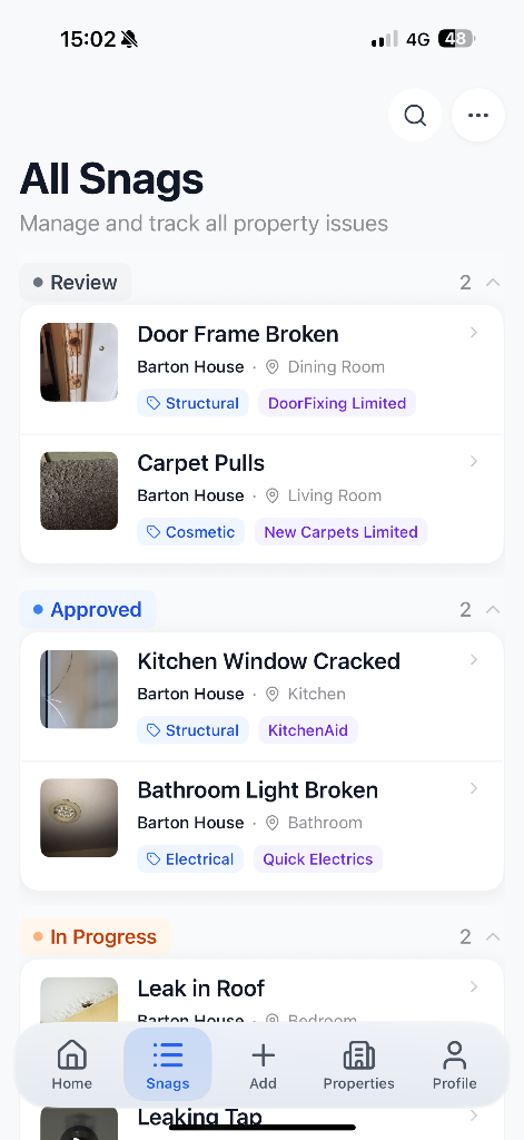Snagr app screenshot