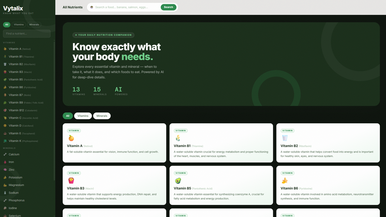 Vitamin & Mineral Health Guide template preview