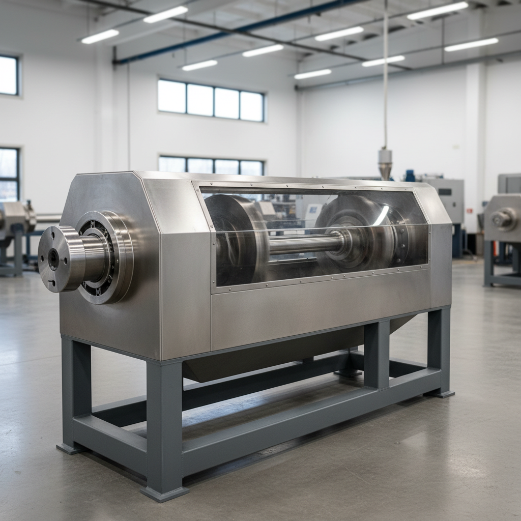 Industrial paddle mill machine with horizontal shafts and paddle blades in a manufacturing plant