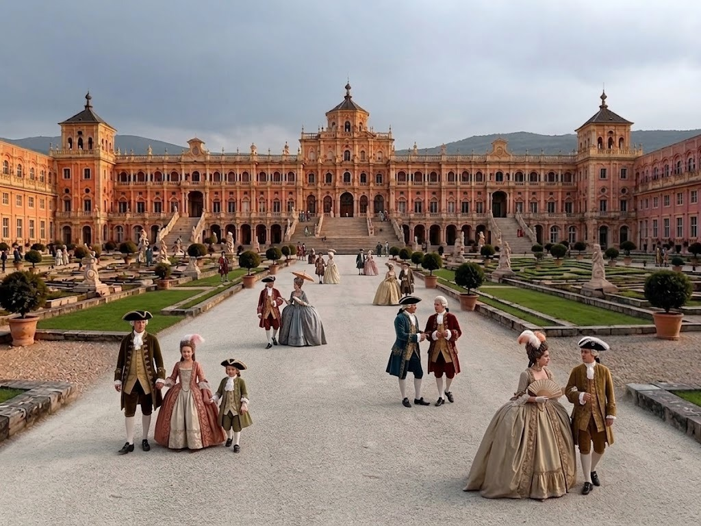 La Reggia di Rivalta nel 1700 ricostruita sul sentiero attuale