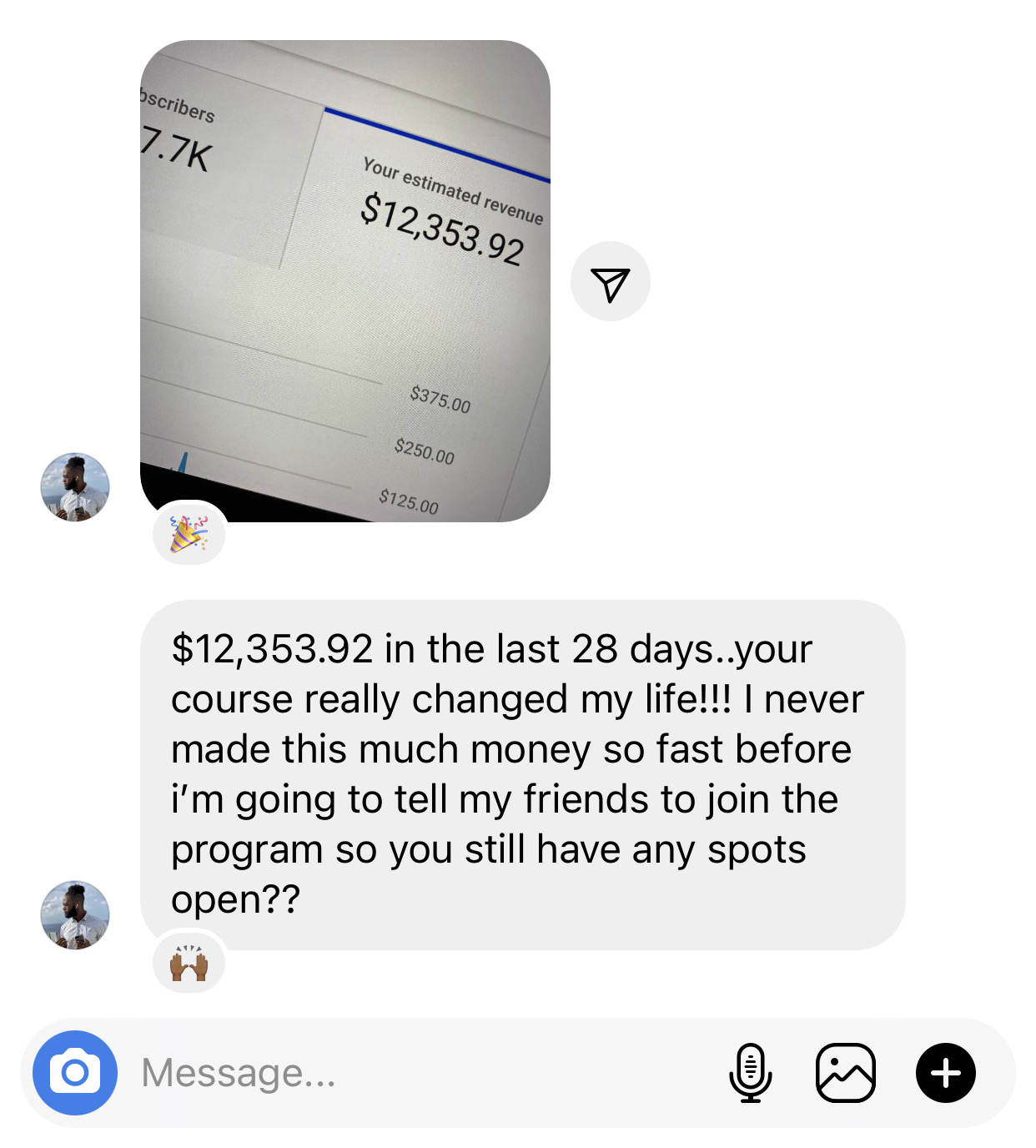 Student pulled $12,353.92 in the last 28 days
