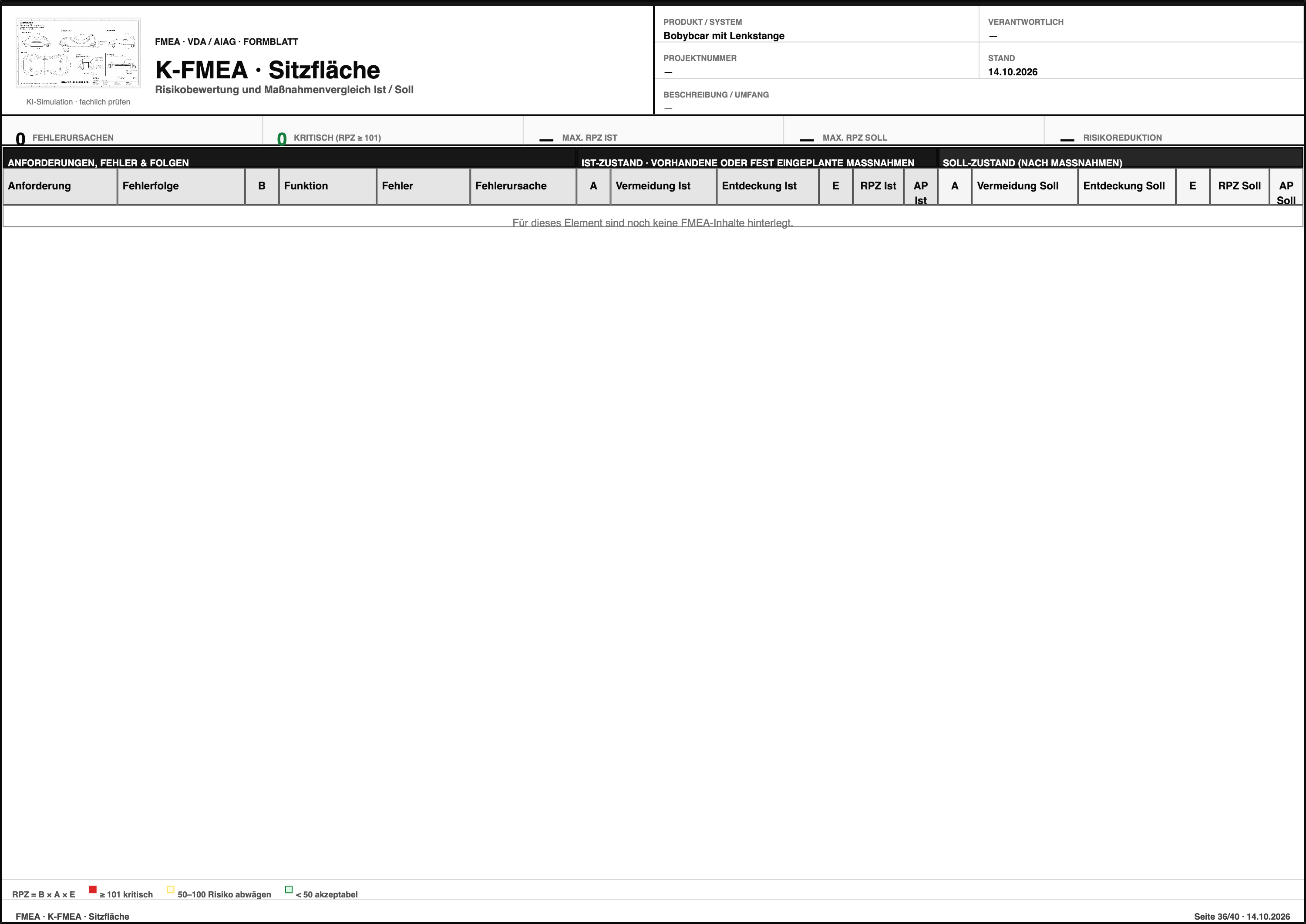 FMEA – Bobybcar mit Lenkstange  – Formblatt Seite 36