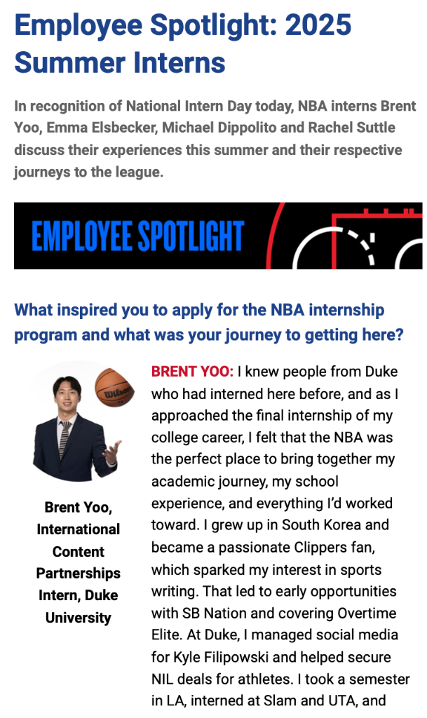 NBA Employee Spotlight