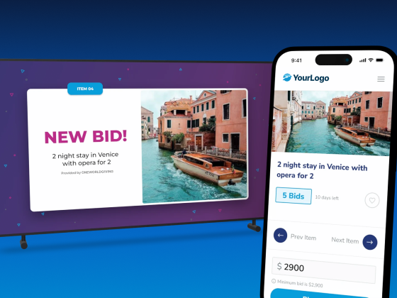 Sealed bidding display screen and mobile view