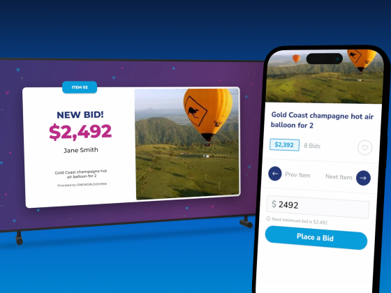 Mobile bidding display screen and smartphone view