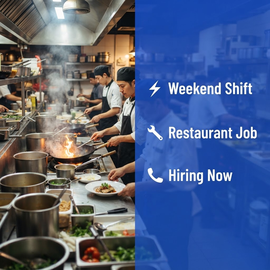 👨‍🍳 Personnel de cuisine recherché (Fin de semaine)