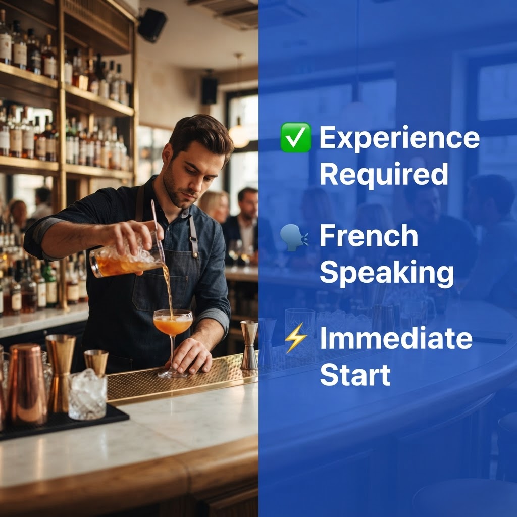👨‍🍳 Champigny sur Marne   (Barman) வேலைக்கு ஆட்கள் தேவை