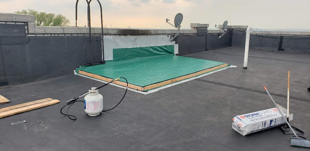 Green Tarp Chimney Detail