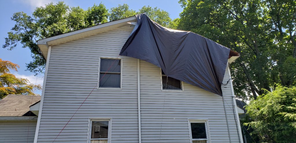 Black Tarp Emergency Cover