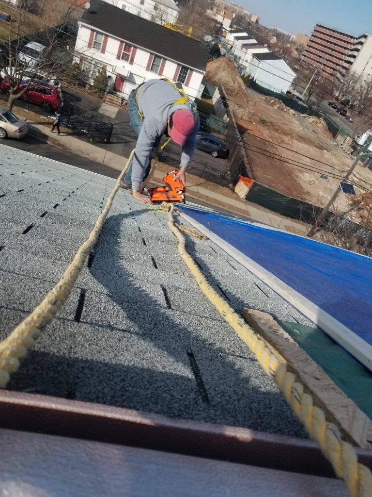 Tarp Nail Work — Safety Harness