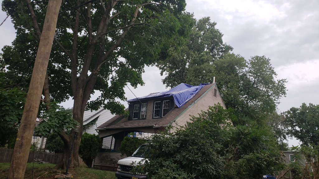 Brown Tarp Storm Protection