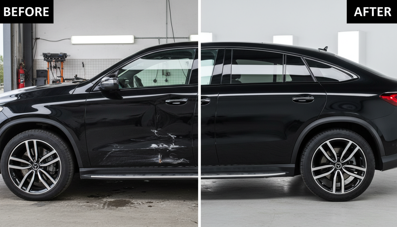 SUV repair before and after