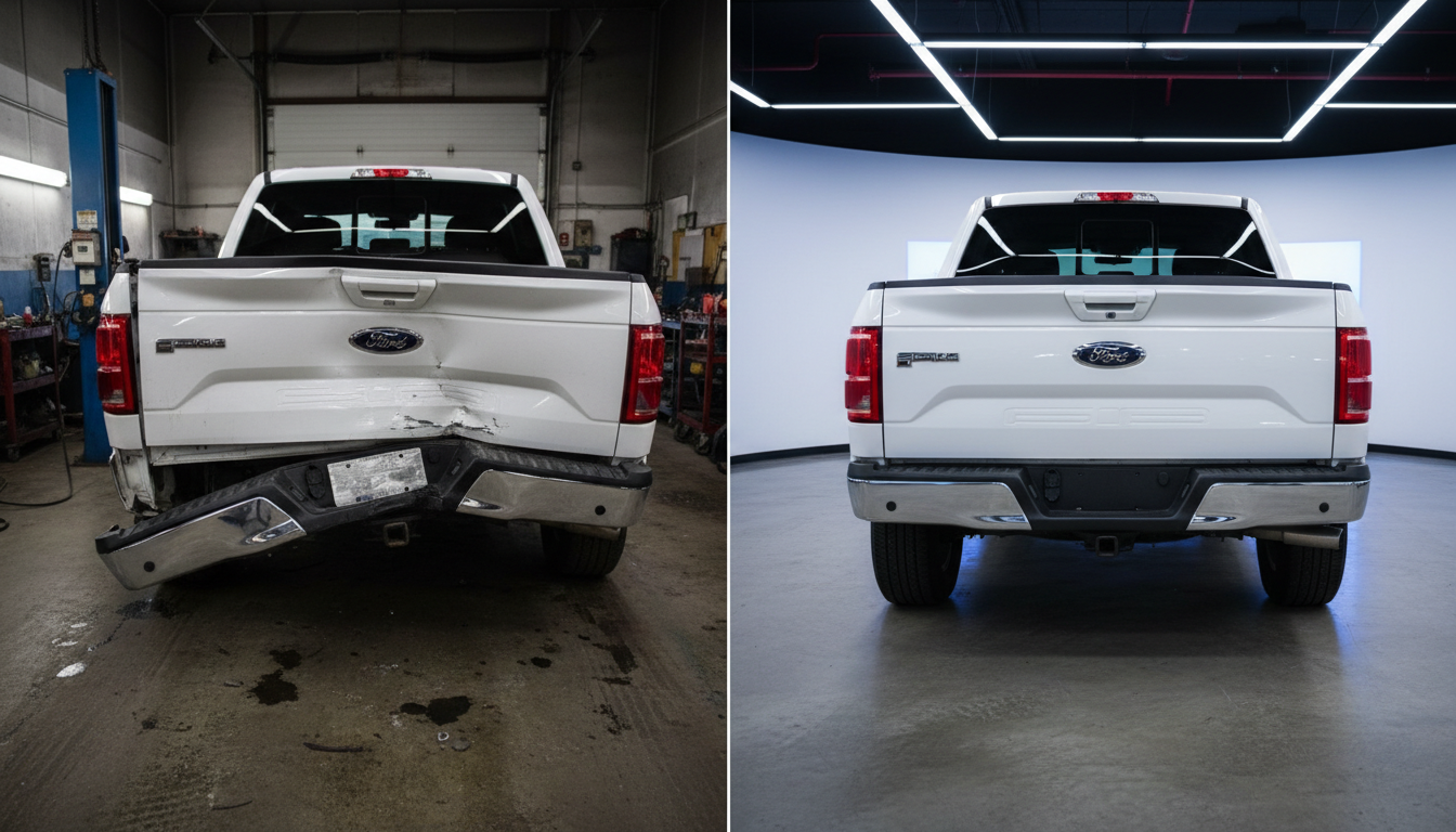 Truck repair before and after