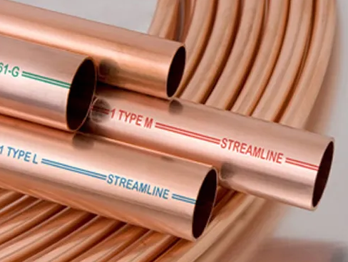 Type M, Type L, and Type K copper pipes comparison