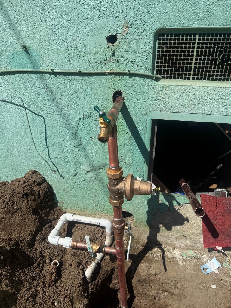 New PRV and hose bib installed at exterior