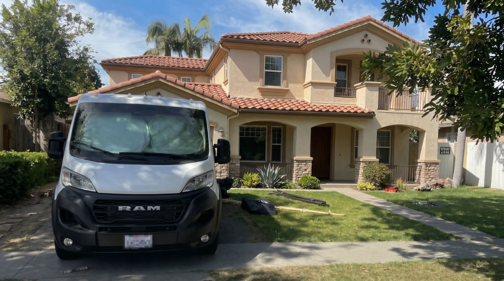 NextLevel Repipe service van at Southern California home