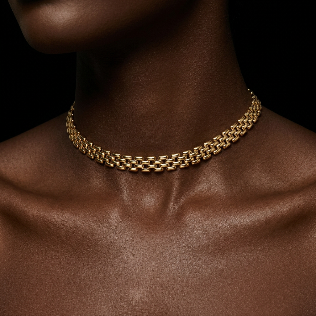 Icon Panther Mesh Necklace