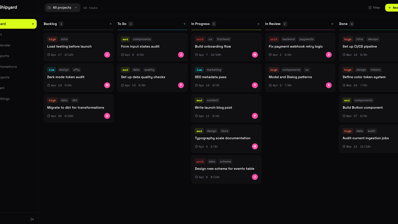 Task Management template preview
