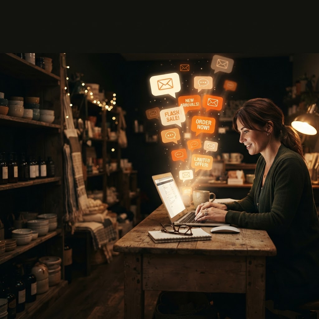 Bulk SMS and email marketing campaign being sent to repair shop customers from RepairBiz
