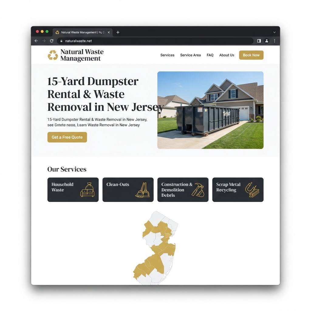 Natural Waste Management website designed by AMJ Marketing Group