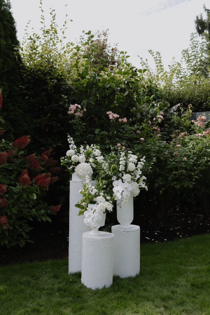 White floral arrangements