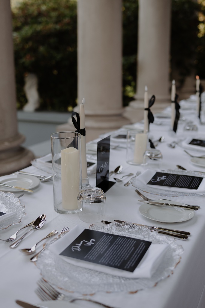Table setting with candles