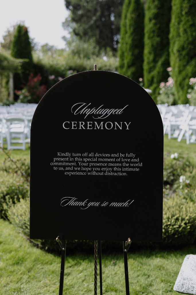 Unplugged ceremony sign