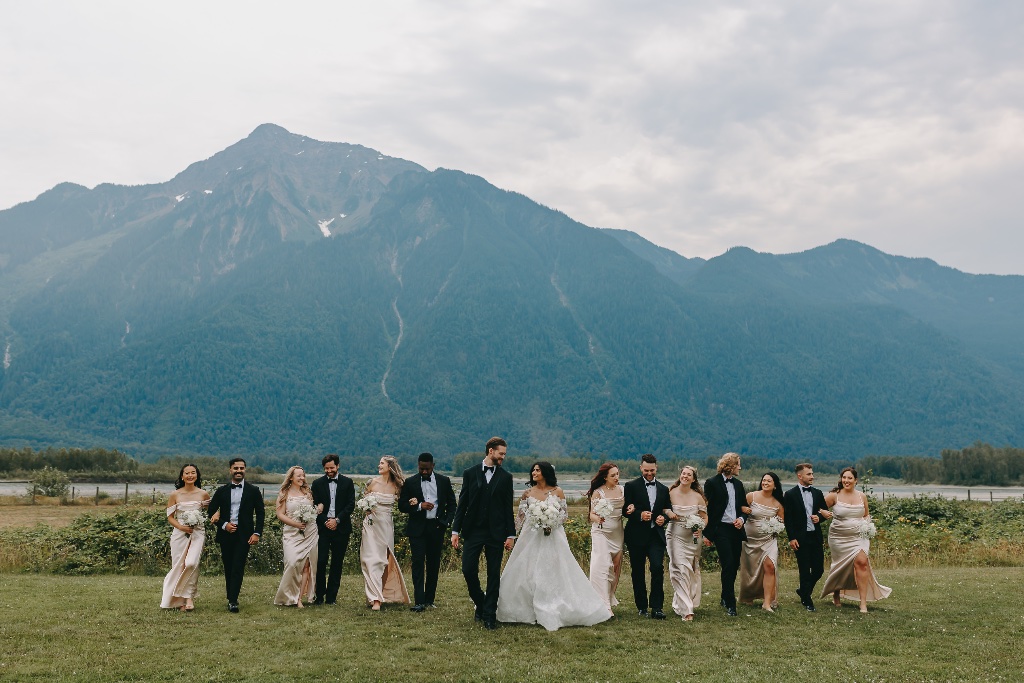 Wedding party in the mountains