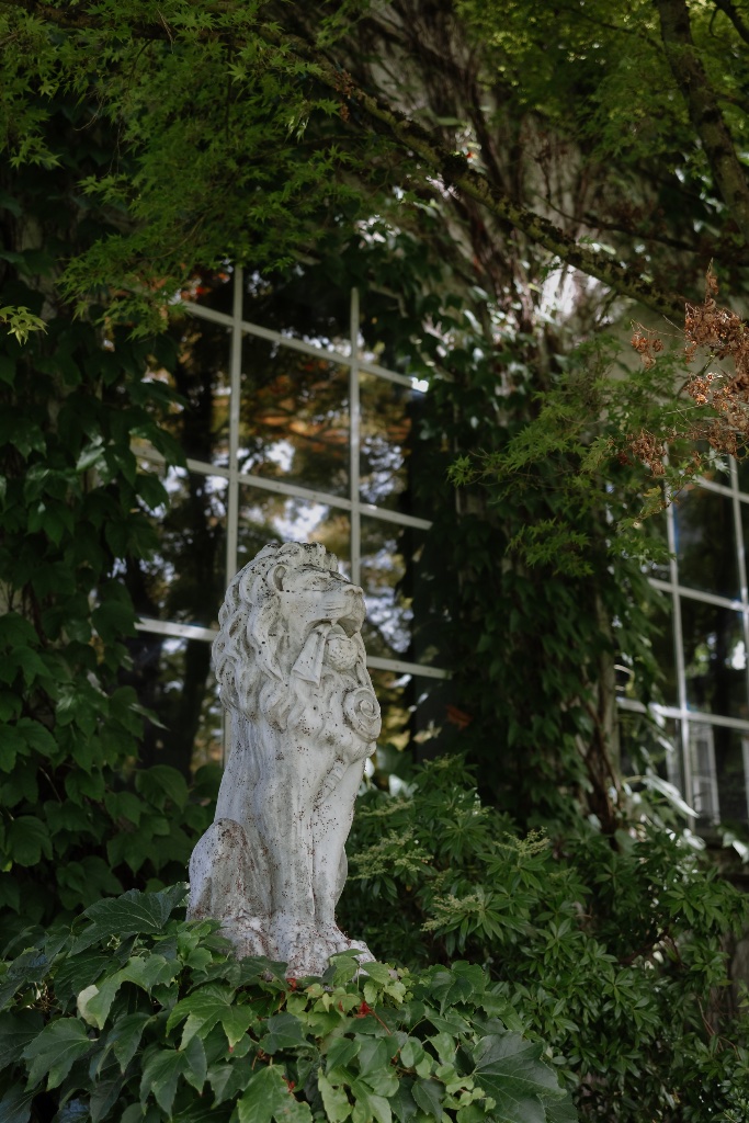 Lion statue in the garden