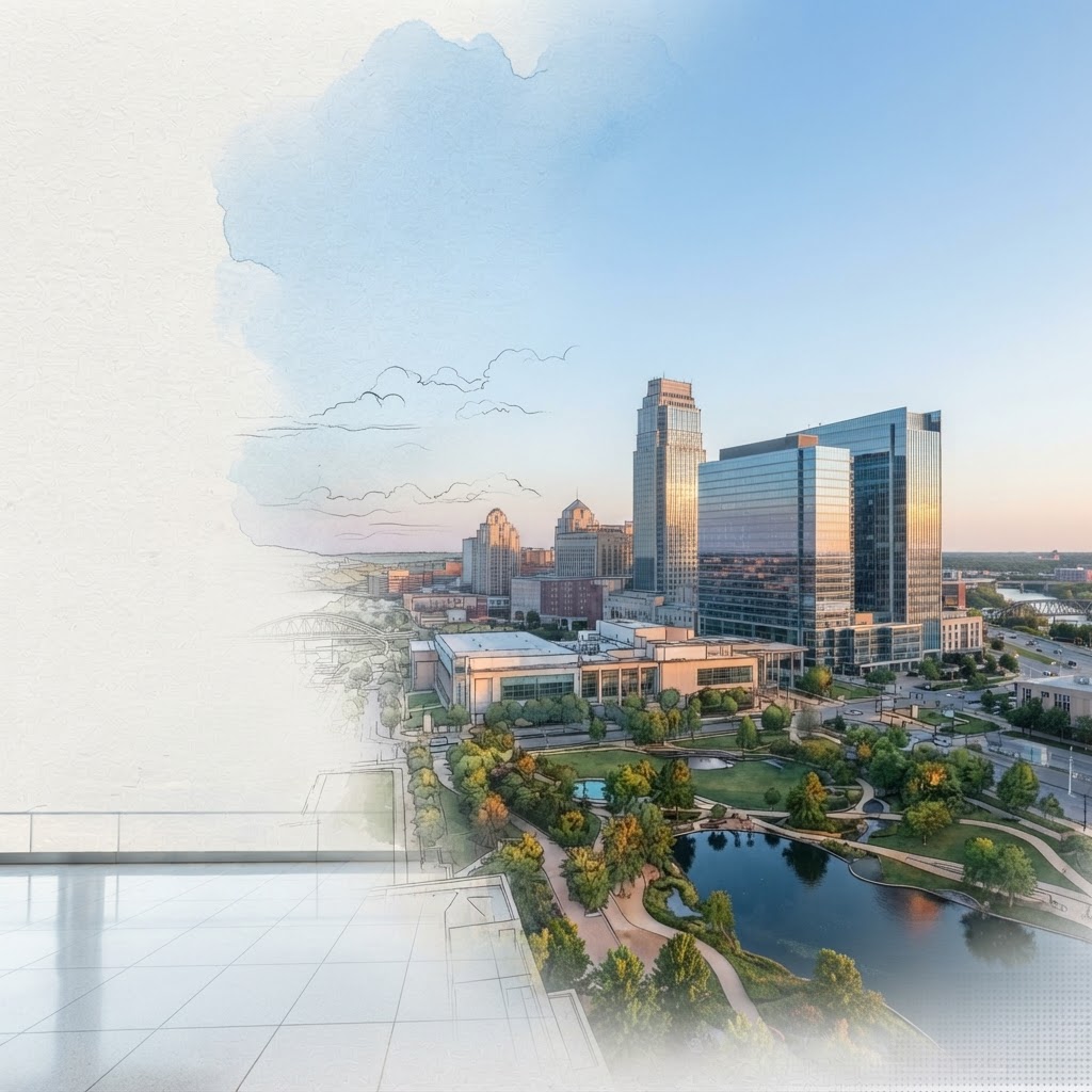 Midtown Crossing and Turner Park in Omaha