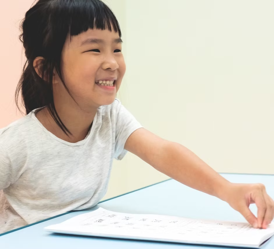 Happy child reading