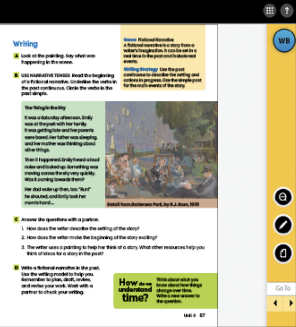 Placeholder for writing material