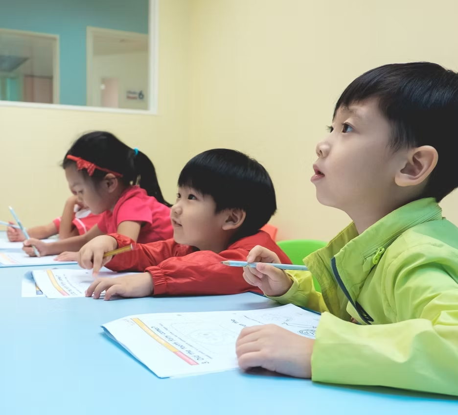 Children listening in class