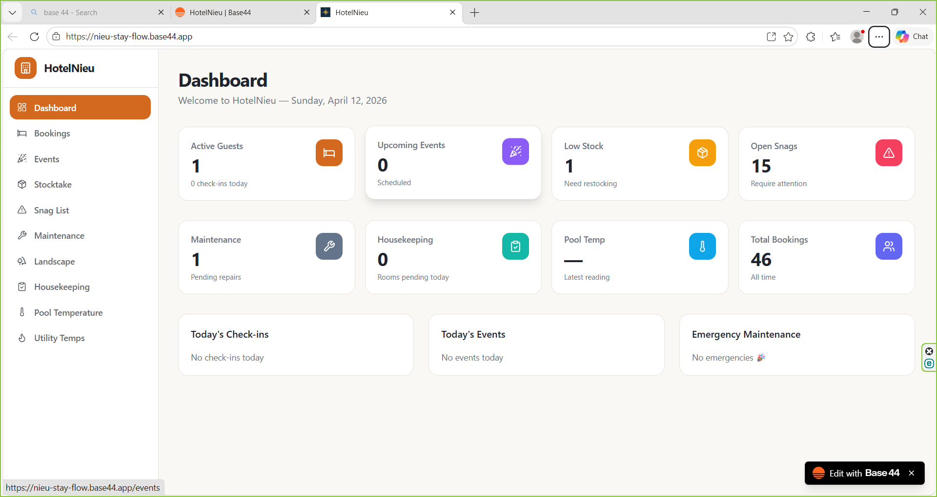Hotel Nieu template preview