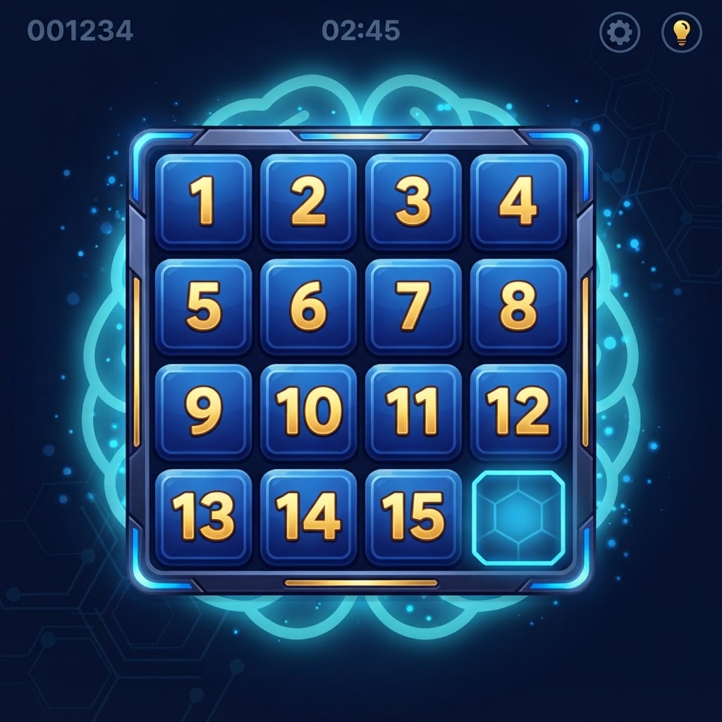 Tessere numerate di un rompicapo scorrevole