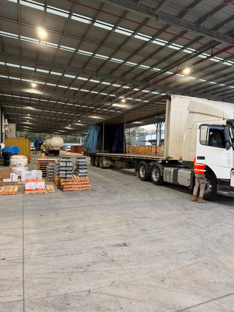 AFM truck and load on site in Brisbane