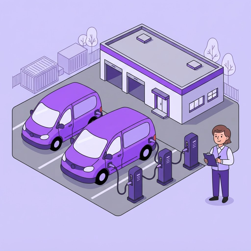 Depot chargers with fleet EVs