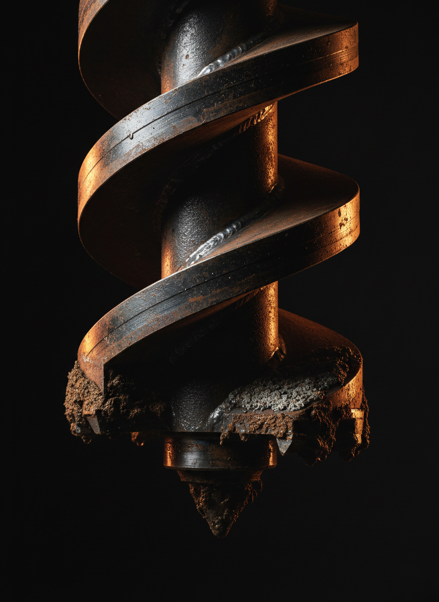 CFA Piling drill head close-up