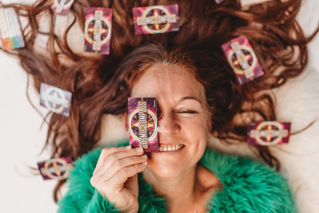 Aline Hanle with Cosmic Compass cards